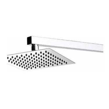 Imagem de Ducha Chuveiro Inox Quadrada 20cm 20x20 Com Braço De 38cm Luxo - B2T