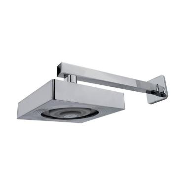 Imagem de Chuveiro Ducha Autolimpante Quadrado Cromado Articulável Solar Ou Gás Metal Luxo