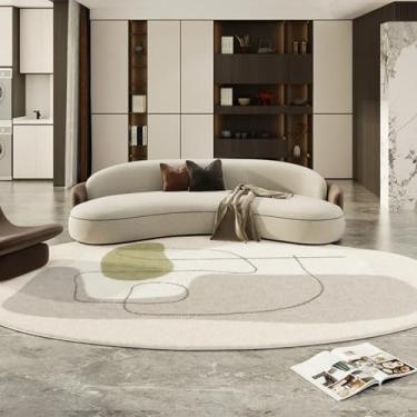 Imagem de Tapetes com formas irregulares para sala de estar, tapete macio e fofo, estilo creme, decoração de quarto, tapete grosso e felpudo para vestiário (200x250 cm/F)