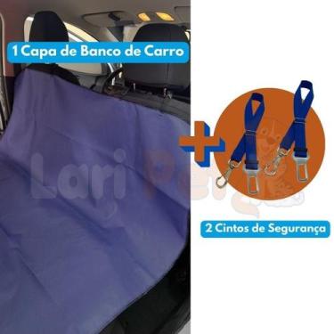 Imagem de Kit Capa Impermeável para Banco de Carro + 2 Cintos de Segurança para 