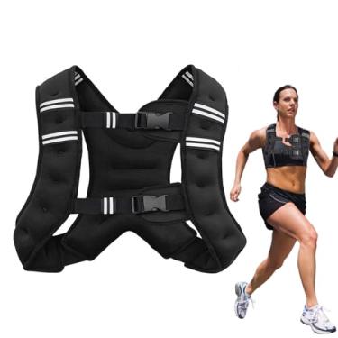 Imagem de Colete com peso, bolso prático, colete com faixa refletiva para corrida, treino feminino, treinamento de força,caminhada, corrida leve, cardio, treino com peso