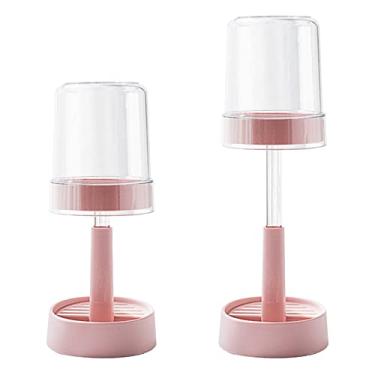 Imagem de Suporte de escova de dentes com copo/tampa de escova de dentes, suporte de pasta de dente para escovas de dentes regulares e elétricas, suportes organizadores de armazenamento dentário para bancada de