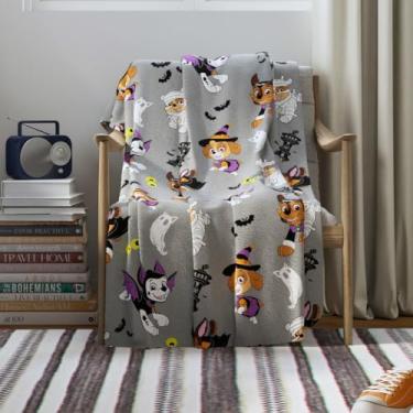Imagem de Franco Cobertor infantil da Patrulha Canina de Halloween, roupa de cama de pelúcia super macia e aconchegante, 127 x 178 cm, (produto oficialmente licenciado)