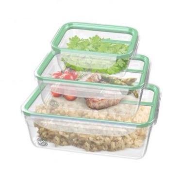 Imagem de Conjunto 03 potes com travas Hermético- sanremo, Verde