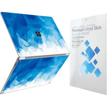 Imagem de Adesivo decalque de capa protetora ultrafina para laptop Microsoft 2025 Surface de 13 polegadas (PC Copilot), fácil de aplicar, antiarranhões, película de vinil livre de resíduos [tinta azul]