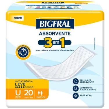 Imagem de Absorvente Geriátrico Bigfral Regular Plus Tamanho Único 20 Unidades