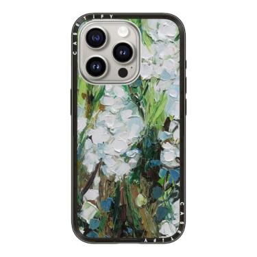 Imagem de CASETiFY Capa compacta para iPhone 15 Pro [fina e elegante/compatível com Magsafe/1,2 m. 2X proteção contra quedas de grau militar] - Flores silvestres - preto transparente