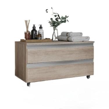 Imagem de Gabinete Banheiro JOIA 80CM 02 GAVETAS com Rodinhas(Madeirado Inteiro)