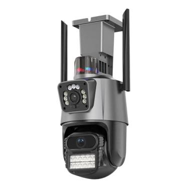 Imagem de Câmera de Segurança WiFi 4K, Lente Dupla, Visão Noturna 20m, IP65, Vigilância Externa