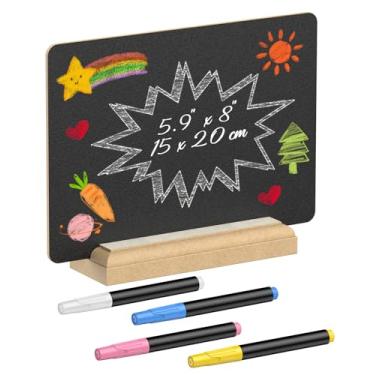 Imagem de Uniclife Quadro negro A5 com suporte - Inclui 1 marcador branco, 1 rosa, 1 amarelo e 1 azul claro