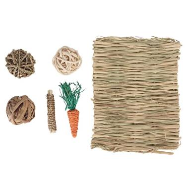 Imagem de Zhjvihx Conjunto de Brinquedos de Mastigação de Hamster, Tecido Sem Manual Tóxico, Facilita a Digestão, a Moagem Dos Dentes, o Rolo de Grama de Coelho Stee