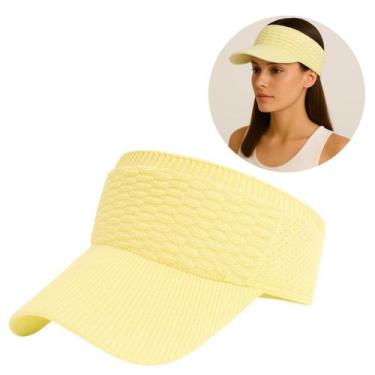 Imagem de Viseira Boné Feminino com Aba Longa Ajustável e Respirável Moda Praia 