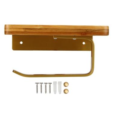 Imagem de CHEOTIME Suporte de papel higiênico industrial, suporte de toalha de papel para pendurar na parede com tubo de prateleira, dispensador de papel higiênico para banheiro, banheiro, cozinha