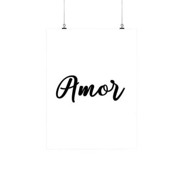 Imagem de Placa Decorativa Branca Frase Amor 20X30Cm