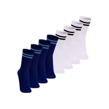 Imagem de Kit com 8 Pares de Meias Esportiva Cano Longo Lupo 3292-009 Colorido, 