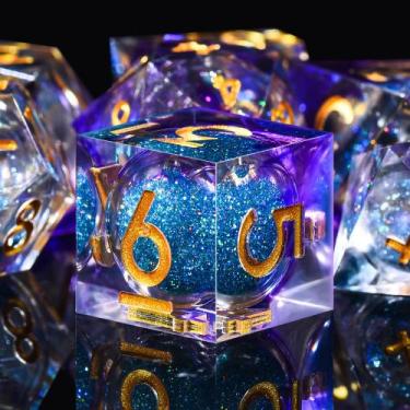 Imagem de Conjunto de dados AUSTOR Liquid Core Resin DND 7-Die Dungeons Dragons