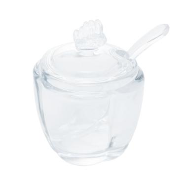 Imagem de Açucareiro de Vidro C/Colher Plástica Butterfly Transparente 10x8cm Wolff