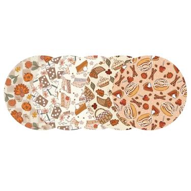 Imagem de Glucomart Capas de sensor para Libre 3 & Lingo e Dexcom G7 & Stelo (5 unidades) – Adesivos de Natal e Ação de Graças para proteção CGM, Overpatches de 14 dias (outono temperado)