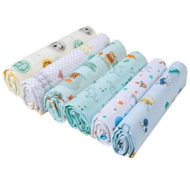 Imagem de Cueiro Papi Algodão Flanelado 80x50 Kit 3 Unidades Bebê, Menino