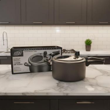 Imagem de Panela de Pressão 6,5L Antiaderente Tampo Com Visor de Vidro Superior 