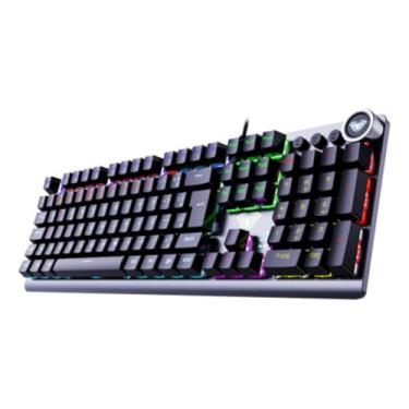 Imagem de Teclado Mecânico AULA F3018 ABNT2 Blue Switch RGB Cabo Reforçado em Tecido Full Size