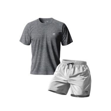 Imagem de Conjunto Camiseta Dry Masculina Raglan E Short Mauricinho Academia Verão Praia Básico-Masculino