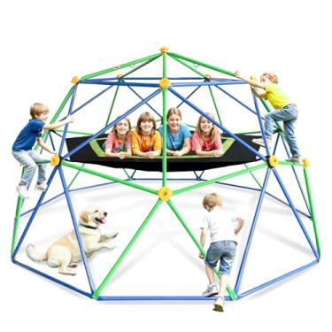 Imagem de SMkidsport Escalador de cúpula com dossel, cúpula de escalada de 3 m para crianças de 3 a 10, capacidade de 453 kg, aço resistente à ferrugem e UV, adequado para jardim, quintal, parquinho e mais locais internos/externos