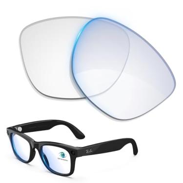 Imagem de Lentes de substituição com bloqueio de luz transparente e azul para Ray-Ban Meta Wayfarer RW4006/(Gen 2) RW4012 50 mm e RW4008 RW4012 53 mm, Bloqueio de luz azul, Regular 50mm(RW4006/RW4012)