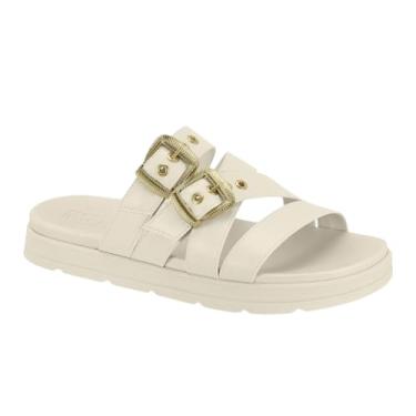 Imagem de Sandália Papete Feminina Moleca - Fivela Ajustável Duplo Conforto (Branco Off, BR, Adulto, Numérico, 36)