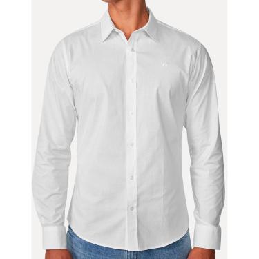 Imagem de Camisa Colcci Masculina Slim Fit Básica Logo Branca-Masculino
