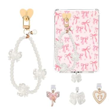 Imagem de TAKEALOOKO Correntes com plugue antipoeira para Kindle - 4 peças de pulseiras de telefone estéticas Y2K com kit de plugue de poeira tipo C para amantes de livros, mulheres e homens, pingentes