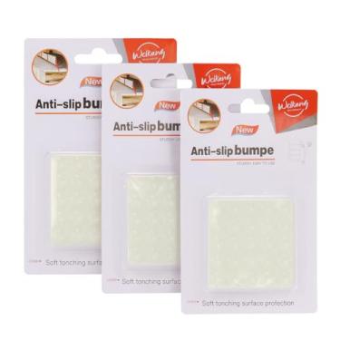 Imagem de Kit 3 Cartelas de Protetor de Silicone Transparente – Cada cartela com 25 Adesivos Redondos para Móveis e Objetos