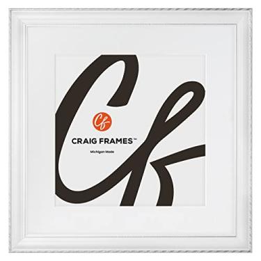 Imagem de Craig Frames Victoria, porta-retrato 30,5 x 30,5 cm, fosco para uma foto de 22 x 23 cm, branco ornamentado e prata