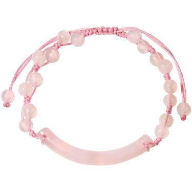 Imagem de Wizock Pulseiras femininas feitas à mão com contas de ágata branca de 6 mm Reiki Boa Sorte Amizade Meditação Yoga Energia Joias ajustáveis