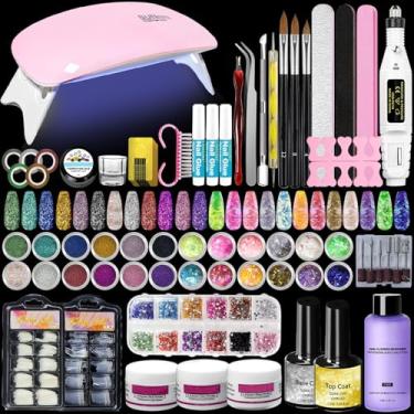 Imagem de Kit Completo de Arte Unhas e Ferramentas Polimento com Básicas Cola para Esmalte Base Camada Seladora - Solução Completa Pré-Cuidado Colorido Cor Total Aplicação Fácil Durabilidade Aprimorada Adequado