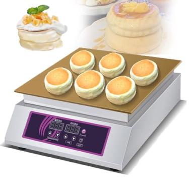 Imagem de MáQuina EléTrica Para Soufflé E Dorayaki Em AçO InoxidáVel 1300w,Placa De Cobre Antiaderente De 8mm,Faixa De Temperatura 60-240℃ Para Cozinha DoméStica,Restaurante,Padaria Lanches
