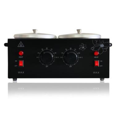 Imagem de Aquecedor de cera FHATSJ Black Double Pots Professional 1,2 L