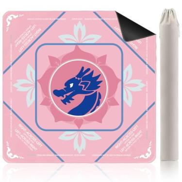 Imagem de Mahjong Mat, Mahjong Mat for Table,Non-Slip Noise Reduction Gaming Mat 32.4x32.4 Inch for Mahjong/Poker/Board Games/Card Games/Dominoes,Mahjong Gift for Woman (Pink)