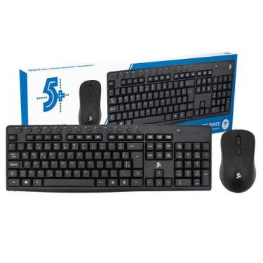 Imagem de Teclado com Mouse sem Fio Office 5+ Preto, Preto