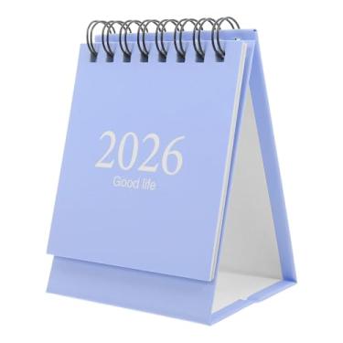 Imagem de MAGICLULU Mini Calendário de Mesa 2026-2027 Mini Calendário Mensal de Mesa Com E Encadernação Em Argolas Metálicas Com Espiral Dupla, Portátil para Planejamento Em Casa E No Escritório, Azul