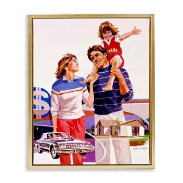 Imagem de Stupell Industries Retrato de nostalgia de família retrô marrom emoldurado arte de parede em tela flutuante, design por Wind River Studios, 78 x 63 cm