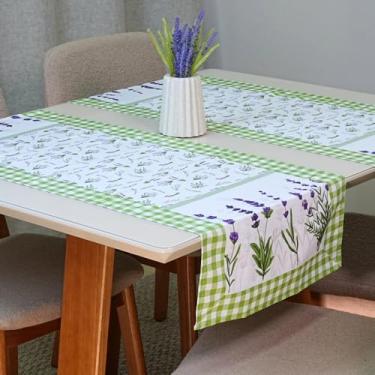 Imagem de Caminho de Mesa em Microfibra, 125 x 43 cm, 100% Poliéster, Decorativo, Design Elegante para Sala de Jantar (Lilás - Lavanda)