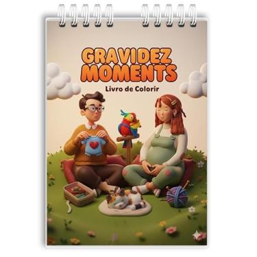 Imagem de Livro De Colorir Gravidez Moments Capa Holográfica 40 Desenhos Folha Grossa Capa Dura Wire-o A5 colorindo gravidez adulto