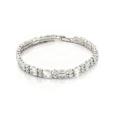 Imagem de Pulseiras de tênis femininas banhadas a ouro que não mancham pulseiras delicadas com elos de amizade e presentes de Natal, Large, Sem Pedra Preciosa