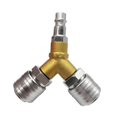 Imagem de ShengQuanHao Distribuidor de Ar Comprimido, Engate Rápido, Acessórios Compactos, Conexão Pneumática de Alto Desempenho com Rosca de 1/4 de Polegada, Prata, Tamanho real