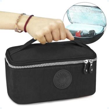 Imagem de Bolsa Termica Para Marmita Lancheira Fitnes Viagem Compacta, Preto