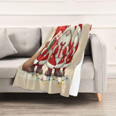 Imagem de Wassud Cobertores e mantas de Natal de 152 x 228 cm, cobertor de anões de Natal para sofá, cobertor quente aconchegante de lã de pelúcia para cama, sofá, cadeira, decoração de casa