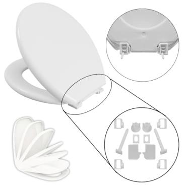 Imagem de Assento Vaso Sanitário Oval Almofadado Branco + Conjunto Fixação Assento Sanitário Almofadado Branco