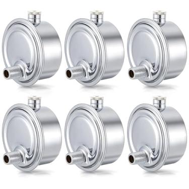 Imagem de Gisafai Pacote com 6 Válvula de ar do radiador a vapor #4 1/20.3 cm Válvula regulador de calor de montagem em ângulo de ventilação de ar a vapor Saída de cobre cromado para peças de radiador de