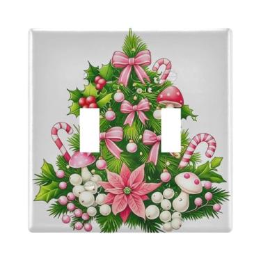Imagem de Burbuja Capa de placa de parede para interruptor de luz de árvore de Natal, placa decorativa de parede, parafusos incluídos, 2 faixas